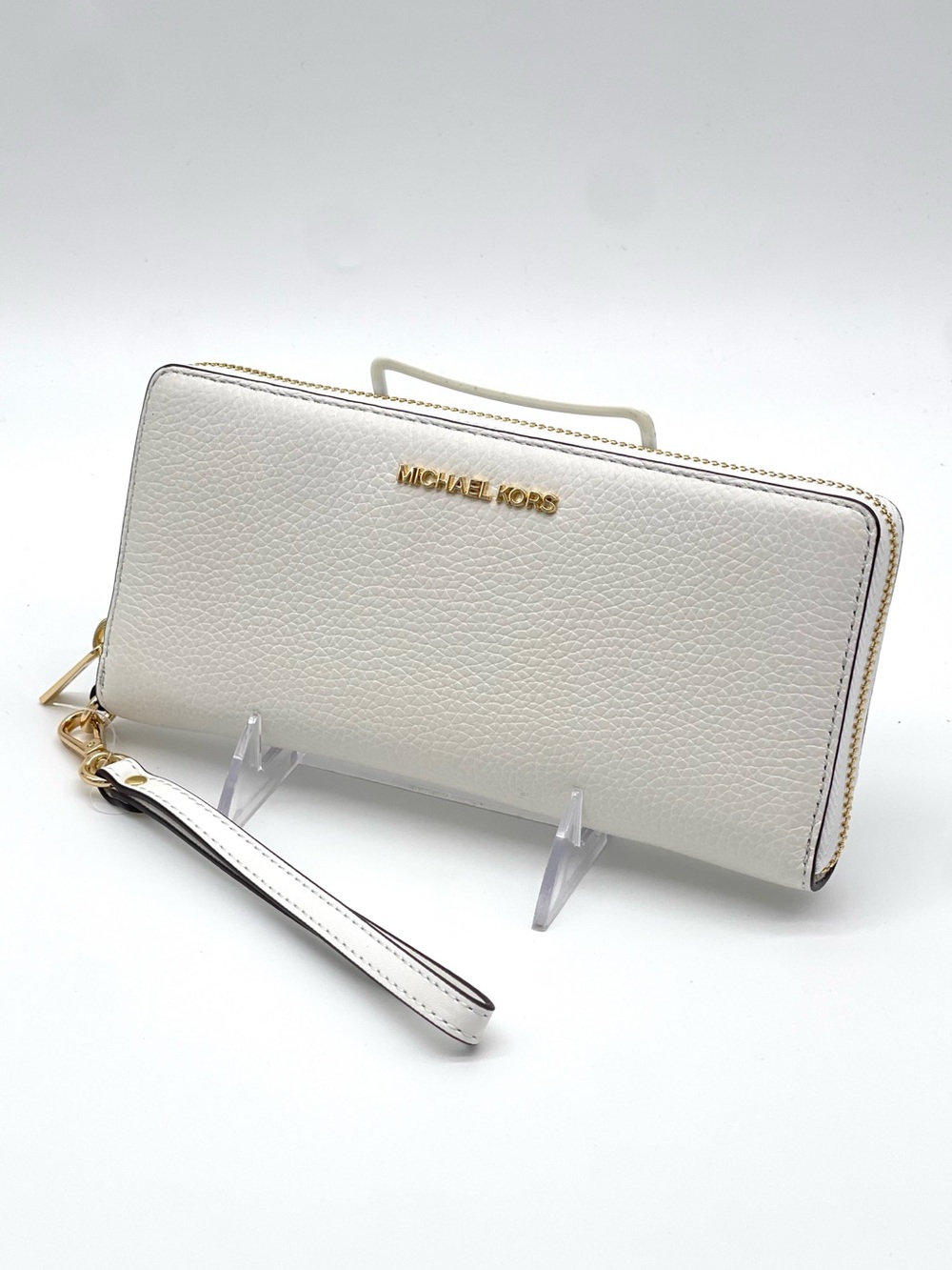 Michael Kors Large Continental Wallet Wristlet Optic White